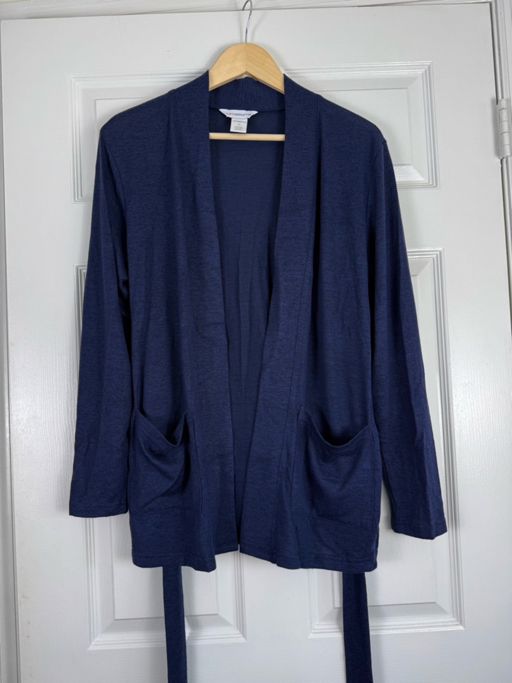 NWT Lightweight Navy Open-Front T-Shirt Loungewear Cardigan XS